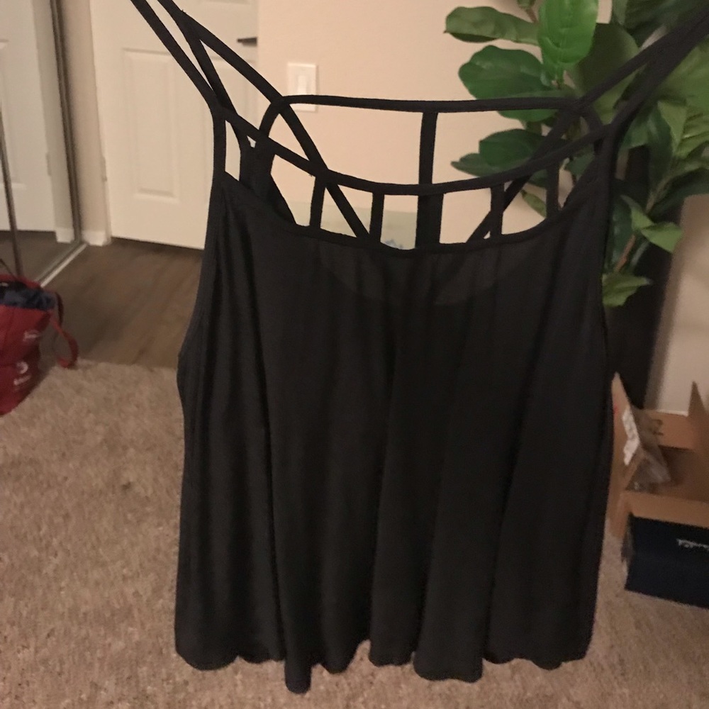 Lush black strapped top